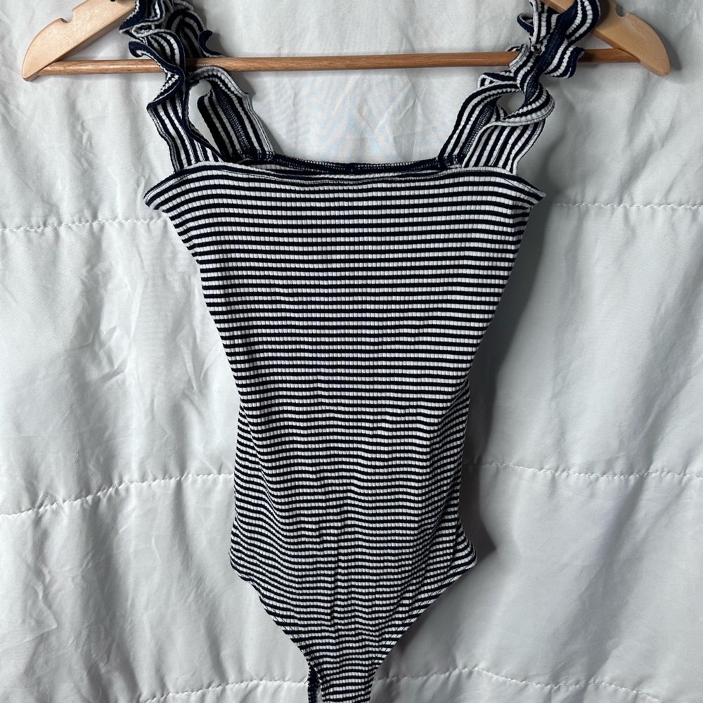 Reformation Black and White Classic Bodysuit